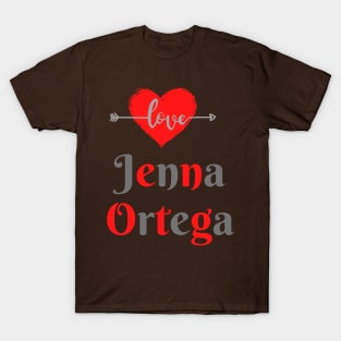 I love Jenna Ortega Classic gray & Black Heart T-Shirt